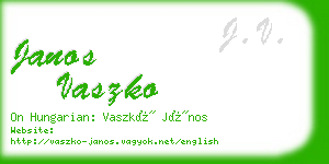 janos vaszko business card